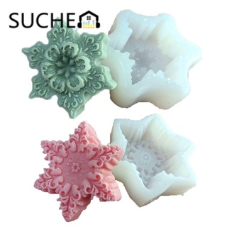 Suchen 3D arte vela molde decoración del hogar jabón fabricación de navidad molde UV epoxi fundición copo de nieve resina artesanía moldes de silicona