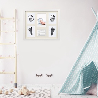 gaea* Newborn Handprint Footprint Picture Frame Photo Ornaments Baby Birthday Keepsake Shower Gift