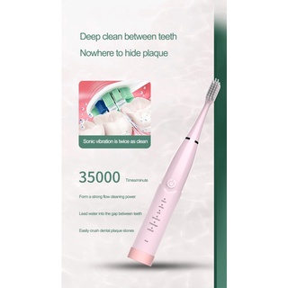 Cepillo de dientes eléctrico para el hogar, recargable, cerdas suaves, vibración sónica, cepillo de dientes para adultos