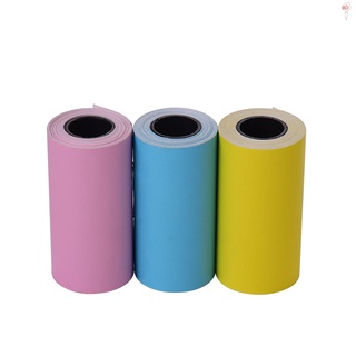Papel adhesivo de Color imprimible rollo de papel térmico directo con autoadhesivo 57*30 mm (2.17*1.18 pulgadas) para PeriPage A6 bolsillo impresora térmica para PAPERANG P1/P2 Mini impresora fotográfica, 3 rollos