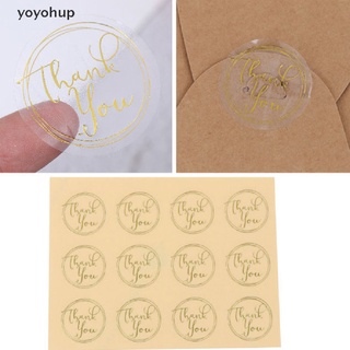 yoyohup 120pcs transparente redondo gracias sellado pegatinas para hornear diy caja de regalo etiquetas co