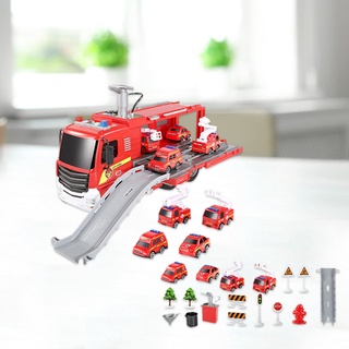 Toy Cars Set Fire Engine Inertia Wheels Lifelike Design Large Sprinkler Fire Vehicle Car Model Set for Truck Boy Love