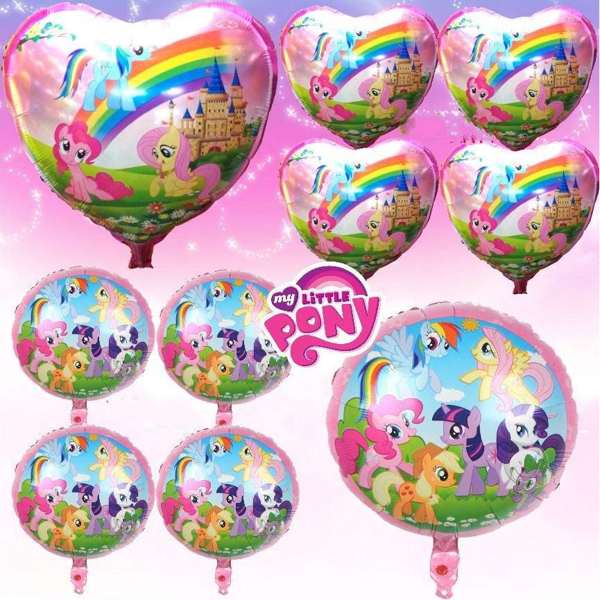 Globos de papel de aluminio de My Little Pony de 18 pulgadas arco iris globos de cumpleaños decoración de fiesta