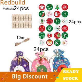 Redbuild 73 Unids/Set Cordón Colgante Bolsa De Caramelo Bolsas Clips Pegatinas Decoración De Navidad