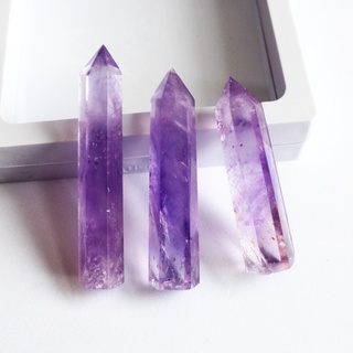 【ambiel】Stone Quartz Crystal Gemstone Amethyst Wand Point Healing Natu