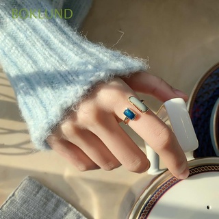BOKLUND New Open Rings Korean Fashion Jewelry Finger Ring Dripping oil Geometric Retro Girls For Women Crystal Zircon/Multicolor