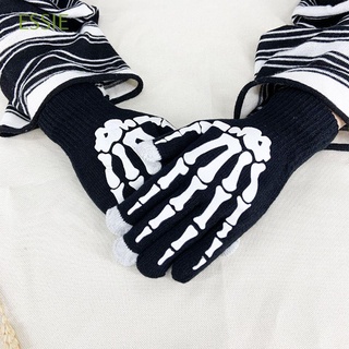 Essie Skull Outdoors esqueleto antideslizante mantener caliente mano hueso de Halloween luminoso manoplas guantes de dedo completo