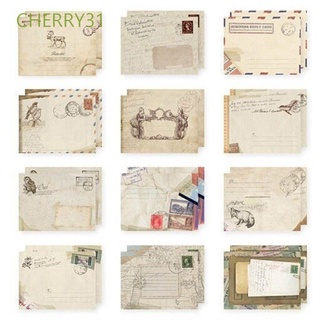 CHERRY31 12PCS/lot Paper Card Vintage Envelope Envelopes Gift European Style Mini Greeting Letter Envelope Cartoon Vintage Stationery/Multicolor
