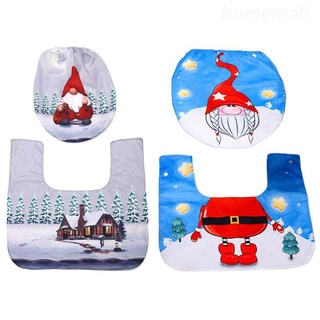 Ho juego de 2 fundas de asiento de inodoro de navidad para reposapiés, alfombra sueca, Gnome Santa, decoración del hogar