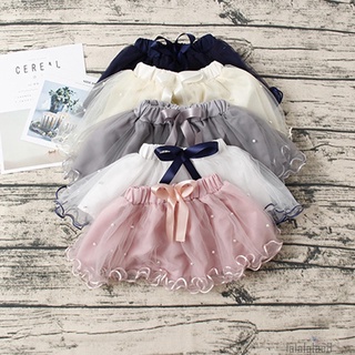 Laa8-Dz falda de niña, falda de malla con volantes para niños, arco de perlas, decorar vestido de baile para niños