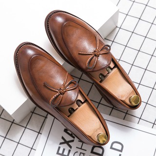Mocasines para hombre versión coreana de cuero suave transpirable zapatos casuales de cuero pequeño para hombre otoño otoño