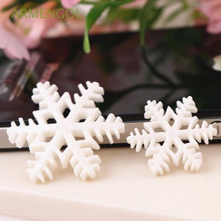 ARMENGOL 10 pcs/pack Christmas Ornaments Glitter Christmas Embellishment Snowflake Crafts Photographic props White Creative Resin Flat Party Supplies Xmas Tree Decor