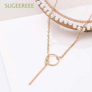 sugeereee regalo de navidad aleación colgante de oro collar de moda joyería exquisita estilo coreano simple clavícula cadena