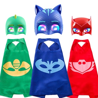 PJ MASKS < disponible > anime pj máscaras figuritas led máscara modelo de juguetes de los niños catboy owlette gekko al aire libre pretender juego disfraz fiesta niños regalo