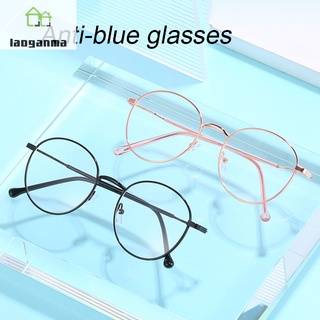 clásico redondo marco de metal gafas azul bloqueo de luz clara gafas de lente para hombres mujeres