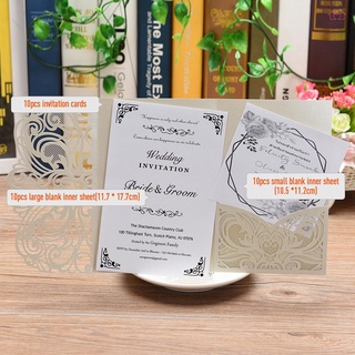 10pcs perla papel floral tarjetas de invitación titulares de invitación con hoja interior en blanco para boda fiesta de cumpleaños aniversario (4)