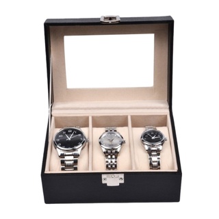 Sujianxia caja De reloj con 3 compartimientos desmontables a prueba De polvo De madera Para el hogar (8)