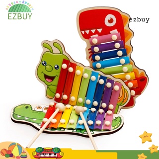 ey-wooden hand knock musical animal xilófono 8 teclas instrumento percusión niños juguete