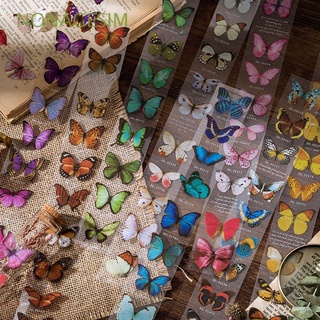 nonagesim decoración material mariposa coleccionista serie diy vintage mariposa pegatinas cuenta de mano 8 diseños cinta separada tira larga transparente
