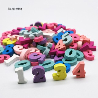 [DGLG] 100 unidades DIY hecho a mano de Color mezclado de letras de madera, números, Material didáctico