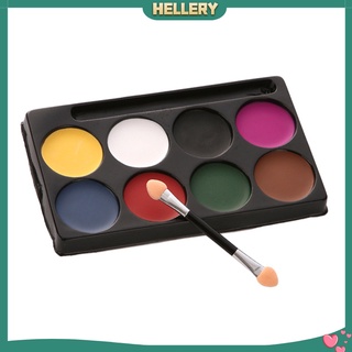 [HELLERY] Juego de paletas de pintura para cara y cuerpo, 8 colores, juego de maquillaje