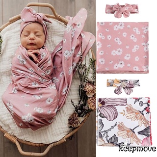 Txt-Baby Swaddling ropa, saco de dormir, hogar al aire libre envuelto algodón suave con cordones grandes toalla bebé desgaste con diadema (1)
