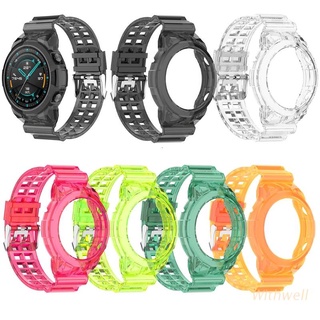 Con correa transparente de silicona suave de repuesto Compatible con Huawei Watch GT2 46 mm, hombres mujeres deportes al aire libre pulsera