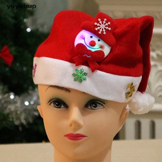 yoyohup feliz navidad sombrero de luz led gorra de muñeco de nieve alce santa claus sombreros de navidad decoración co