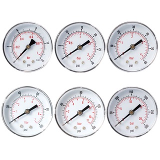 bzs medidor de presión 52 mm dial 1/8" bspt horizontal 0/15,30,60.100,160,300 psi & bar