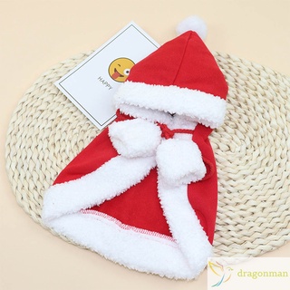 traje de navidad para mascotas poncho capa con sombrero santa claus capa para gatos perros (4)