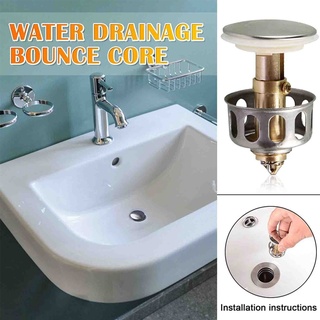 Neva* Universal lavabo rebote tapón de drenaje Pop-up baño fregadero drenaje filtro cesta para el hogar cocina baño lavabo colador tapón de drenaje (1)