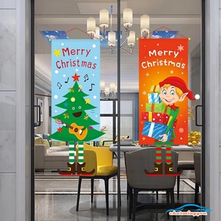 feliz navidad adorno santa claus bandera bandera puerta ventana decoración de navidad