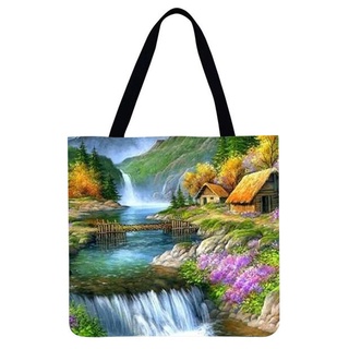 fs_landscape impreso hombro bolsa de la compra casual grande bolso (40 x 40 cm)