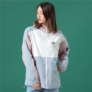 nike chaqueta de las mujeres con capucha suelta casual delgada chaqueta costura color marea ropa de trabajo retro pareja (2)