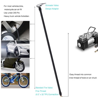 mandril de aire de bloqueo lig con adaptador inflador de manguera de aire para bicicleta, motocicleta, neumático de coche (3)
