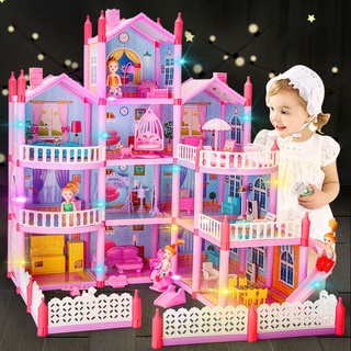 Casa de juegos para niños casa de muñecas casa de muñecas Barbie conjunto de muñecas princesa Castillo de simulación Casa de juguete para niñas (1)