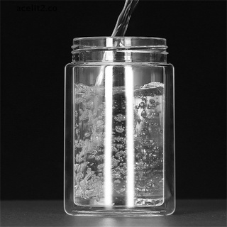 ACEL 300ml Botella De Agua De Vidrio Infusor Vaso De Doble Pared Té Beber Taza CO
