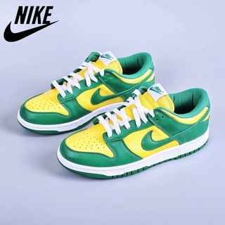 Nike1568 SB DUNK amarillo-verde hombres y mujeres Casual estudiantes de baja parte superior nicho zapatillas de deporte