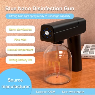 2021 nuevo 500ml inalámbrico nano azul luz vapor spray desinfección pulverizador pistola de carga usb