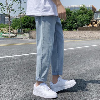 Nuevo Recto Suelto Delgado jeans Hombres Estudiante Versión Coreana De La Tendencia Salvaje Nueve Puntos Pantalones De Los casual