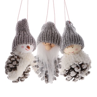 3pcs decoración de navidad muñeca santa claus muñeco de nieve colgante árbol adorno de navidad regalo para