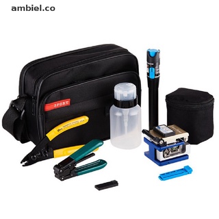 [ambiel] kit de herramientas de fibra óptica ftth 9 en 1 con cleaver de fibra fc-6s y medidor de potencia [co]