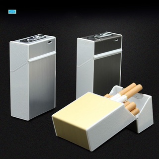 Caja de cigarrillos electrónica con encendedor sin llama carga USB caja de cigarrillos de aluminio
