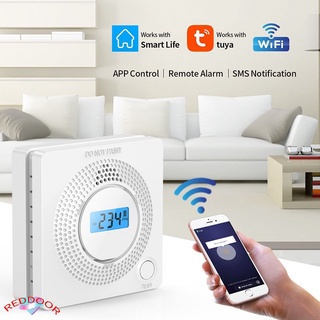 Mini detectora de carbón con WiFi/alarma de gas del hogar/ Tuya aplicación inteligente/Alimentado por batería/alarma de detección de CO pzas