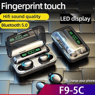 F9-5C Digital Bluetooth 5.0 Inalámbrico 9D Sonido Estéreo Auriculares Para Teléfonos Electrónicos Regalos Caja Inteligente Spot Mercancías