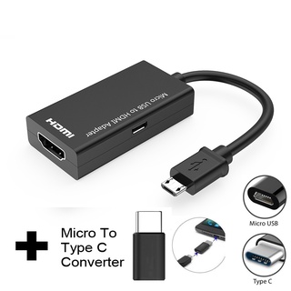 Adaptador Tipo C Y Micro USB A HDMI Para Teléfono Portátil Con Puerto MHL Digital Video Audio Convertidor De Cable Conector