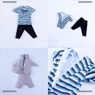 [Moda] 5 conjuntos Casual trajes ropa Tops pantalones para niño amigo Ken Dolls [store1]
