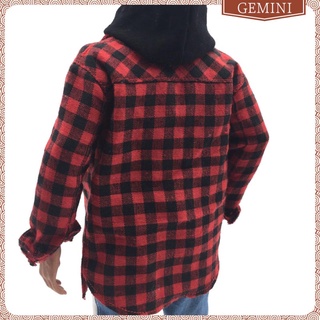 [Gemini] 1:6 rojo camisa a cuadros chaqueta masculina para 12 pulgadas HT Kumik figuras de acción