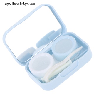 trtyu portátil lente de contacto caso con espejo belleza pupil lentes caja len caso kit de viaje.