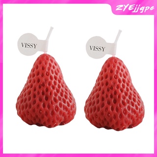 Cute Strawberry Candle Scented Paraffin Wax Candle Bedroom Party Decor